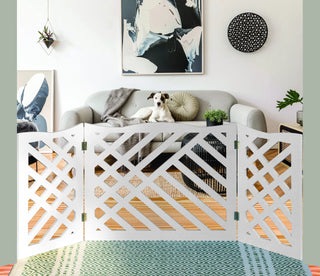 Adjustable Wooden Pet Gate – Geometric