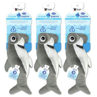 Clean Earth Recycled Plush Toy, Hammerhead Shark, Large (3-Pack)