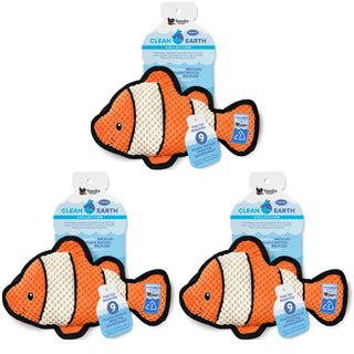 Clean Earth Textured Recycled Plush Toy, Clownfish (3-Pack)