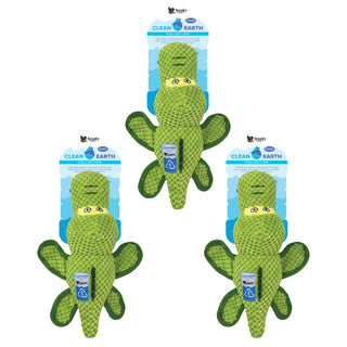 Clean Earth Textured Recycled Plush Toy, Gator (3-Pack)