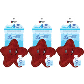 Clean Earth Recycled Plush Toy, Starfish, Small (3-Pack)