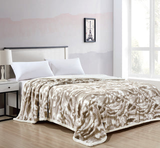 Alaska Fur Sherpa Blanket - King - Taupe