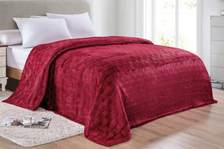 Amrani Blanket - King - Burgundy
