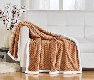 Braided Sherpa Throw 50x60 - Mocha
