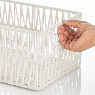 Cotton Rope Over Wire Basket (6-Pack) - Natural
