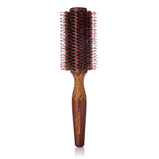 Boar Pro Brush | 1.25" Heat Activated Round Brush | Boar + Nylon Bristles | Brown Wood