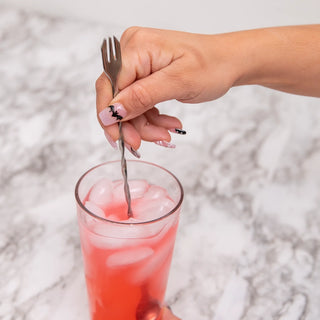 Cocktail Mixing Spoon with Garnish Fork (2 Pack)