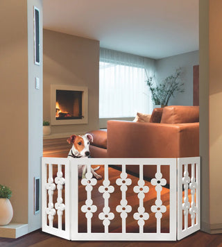 Adjustable Wooden Pet Gate – Flower