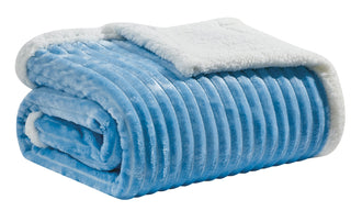 Corduroy Sherpa Blanket - King - Lt. Blue