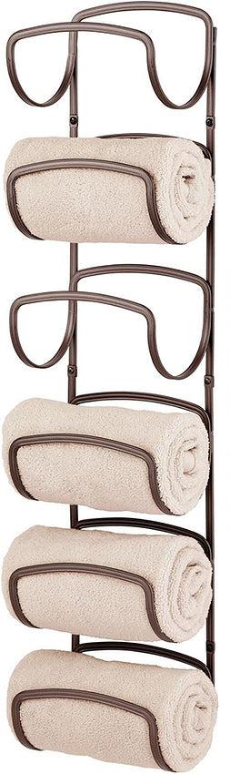 Wall Mount 6 Bath Towel Rack (2-Pack) - Bronze