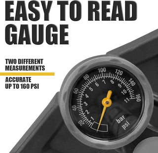 Durable Steel Bike Floor Pump with 17/24" Smart Valve Head