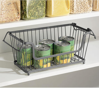 Wire Stackable Front Dip Basket (12-Pack) - Black