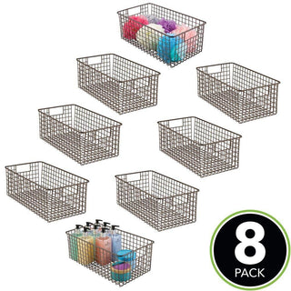 Wire Basket with Handles (8-Pack) - Bronze Finish