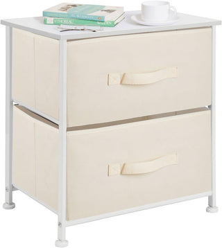 2-Drawer Storage Unit - Cream/White
