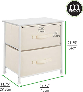 2-Drawer Storage Unit - Cream/White