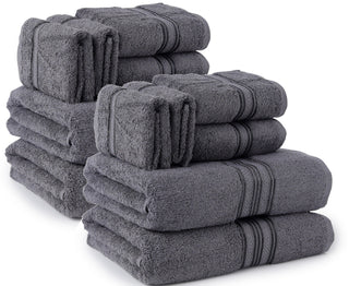 12 Piece Towel Set - Grey