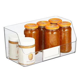 Organizer Bin with Integrated Label Holder (4-Pack) - Clear