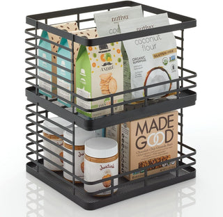 Stacking Durable Flat Wire Open Basket (2-Pack)