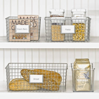 Wire Baskets in Satin with Tag Holder (4-Pack)