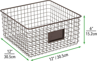 Wire Basket with Tag Holder (8-Pack) - Bronze