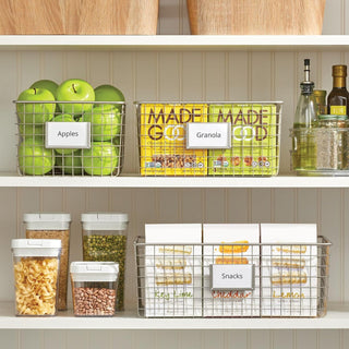 Wire Basket with Tag Holder (8-Pack) - Satin Finish