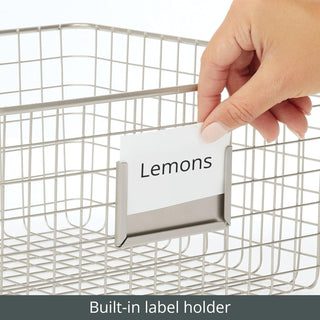 Wire Basket with Tag Holder (8-Pack) - Satin Finish