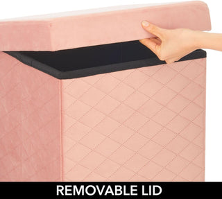 Luxurious Storage Ottoman - Velvet Pink