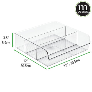3-Section Front Dip Organizer Bin (6-Pack) - Clear