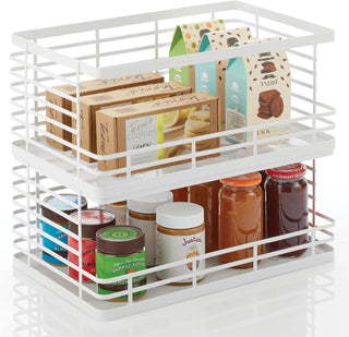 Flat Wire Open Front Basket (4-Pack) - White