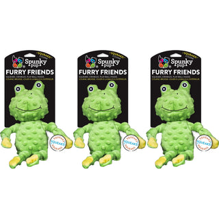Furry Friends, Squeaker Plush Toy, Frog (3-Pack)