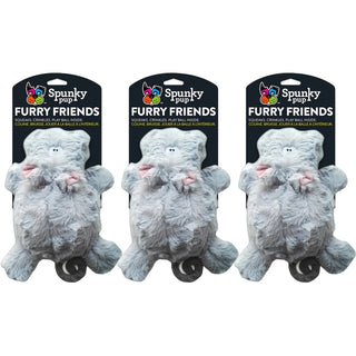 Furry Friends, Squeaker Ball Plush Toy, Hippo (3-Pack)