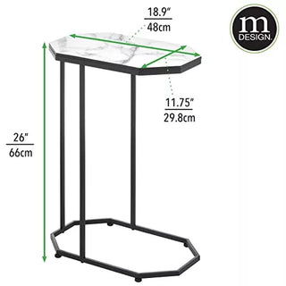 Marble Top C-Side Table - Black