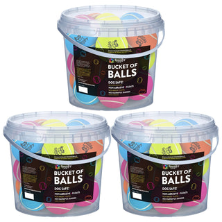 Bucket of Balls Tennis Balls 20 count Assort Colors (3-Pack)