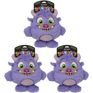 Spunksters, Monster Plush with Squeaker (assorted colors AND STYLES) (3-Pack)