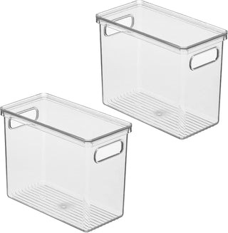 Organizer Bins with Handles and Lid (8-Pack) - Clear