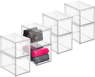 Closet Stacking Drawer Organizer (8-Pack) - Clear