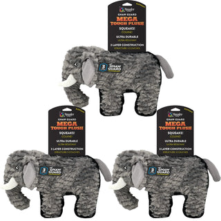 Mega Tough Plush, Elephant (3-Pack)
