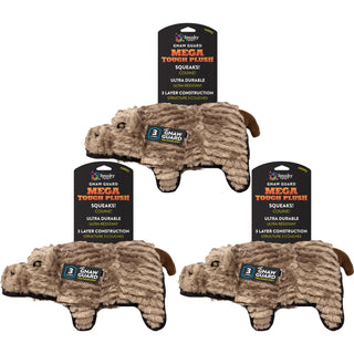 Mega Tough Plush, Hippo (3-Pack)