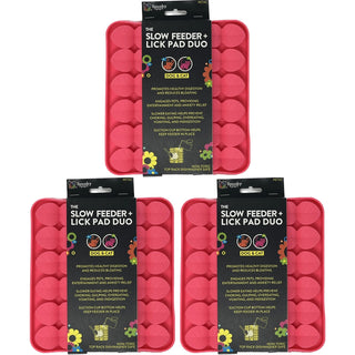 Slow Feeder & Lick Pad Duo, Petal - ASSORTED COLORS (3-Pack)