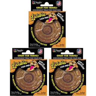 Lickables, Peanut Butter Filled Lick Pad, Round (3-Pack)