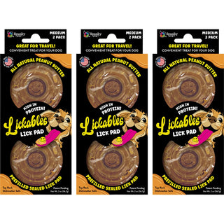 Lickables, Peanut Butter Filled Lick Pad, Round (6-Pack)