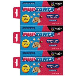 PupTarts Dog Treats, Crunchy Biscuits, Peanut Butter Flavor, 5 oz (3-Pack)