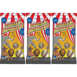 Snack Pack, Animal Snackers, Dog Treats, Peanut Butter, 2.5 oz (3-Pack)