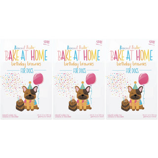 Bake at Home, Birthday Brownies, Dog Treats, Carob, 12 oz (3-Pack)