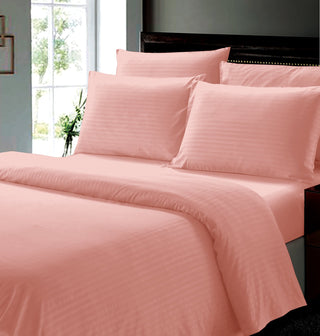 4Pcs Dobby Stripe Sheet Set - Twin - Blush