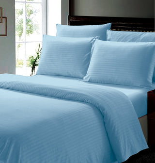 4Pcs Dobby Stripe Sheet Set - Twin - Lt. Blue