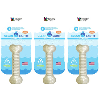 Clean Earth Recycled Chew Toy, Bone (3-Pack)