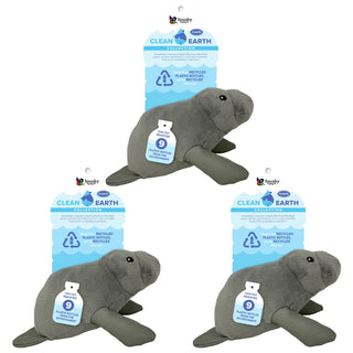 Clean Earth Recycled Plush Toy, Manatee, Large (3-Pack)