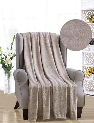 Embossed Caesar Throw 50x60 - Taupe