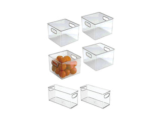 Tall Linus Kitchen Bin with Handles (6-Piece Set) - Clear